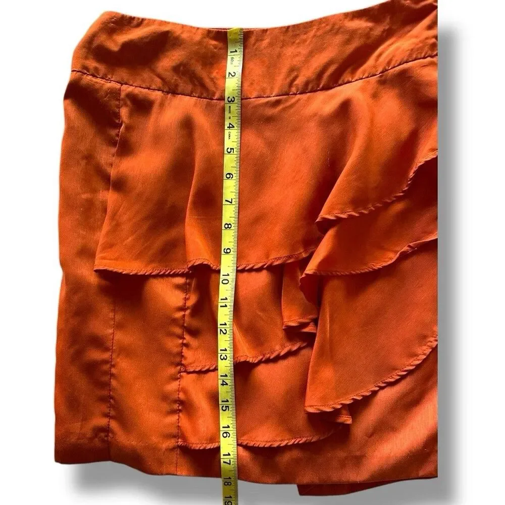 The Limited Ruffled Pencil Skirt Burnt Orange Size 0